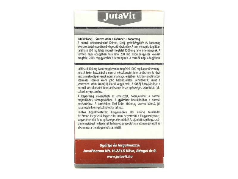Jutavit Fahéj+Króm+Gyömbér+Kapormag 120 db Filmtabletta