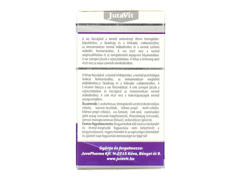 JutaVit Szerves Vas-komplex Forte 18mg 100db