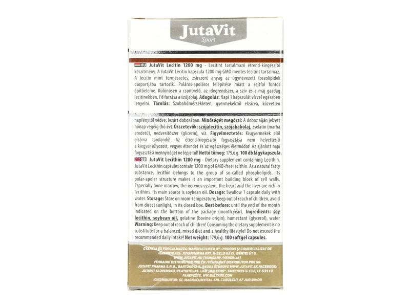 Jutavit Lecithin 1200 mg 100 db Lágykapszula