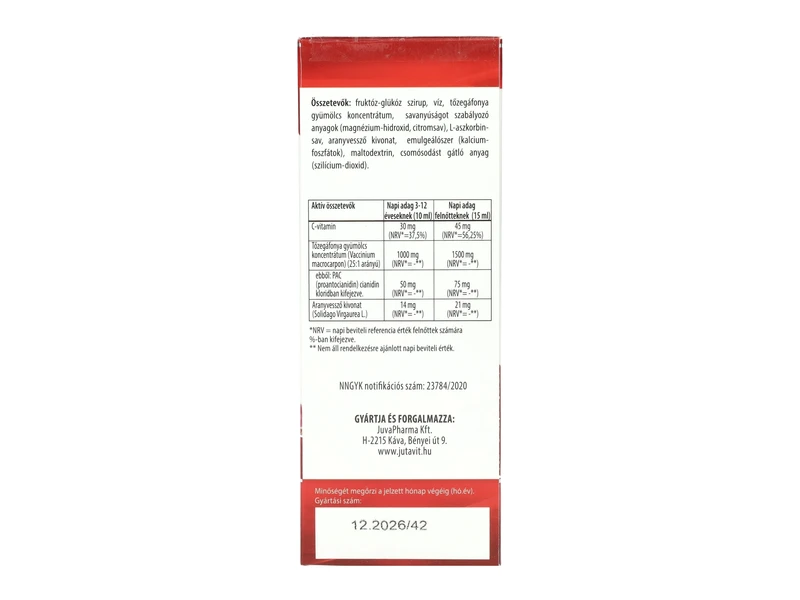 Jutavit tőzegáfonya szirup komplex 150ml