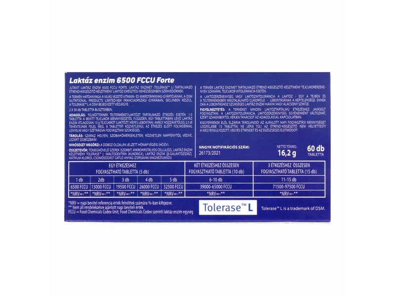 Jutavit Laktáz Enzim 6500 FCCU Forte tabletta 60db