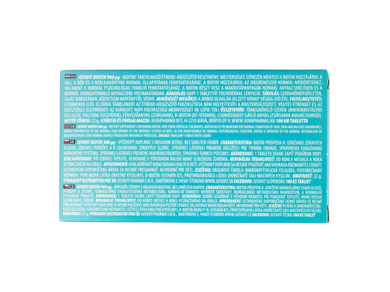 JutaVit Biotin - B7-vitamin tabletta 100db