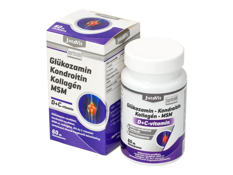 JutaVit Glükozamin+Kondroitin+MSM+Kolagén D+C vitamin tabletta 60db