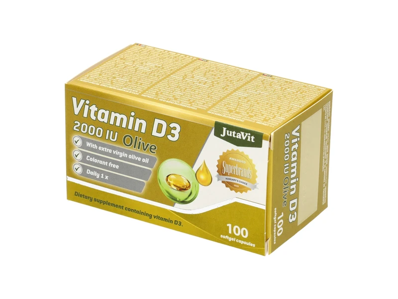 JutaVit D3-vitamin 2000NE Oliva lágykapszula 100db