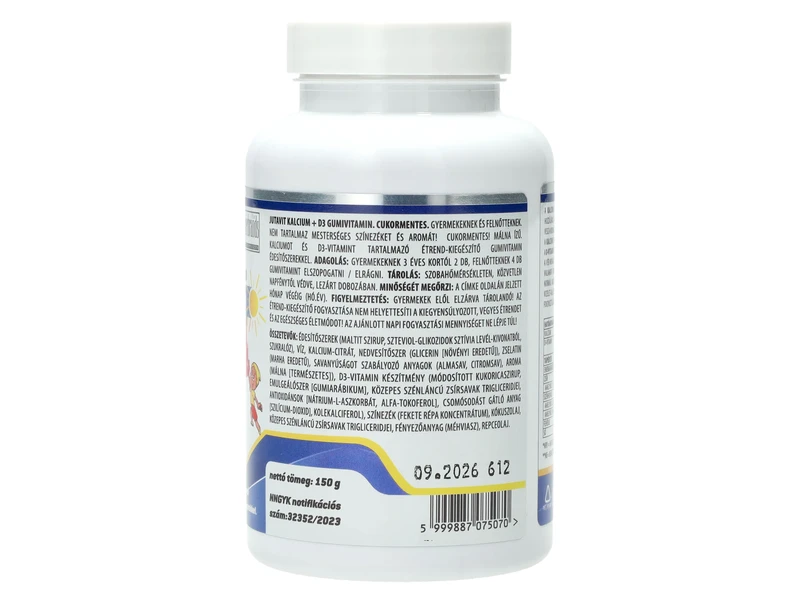 JutaVit Kalcium+D3 Gumivitamin Málna ízű 50 db