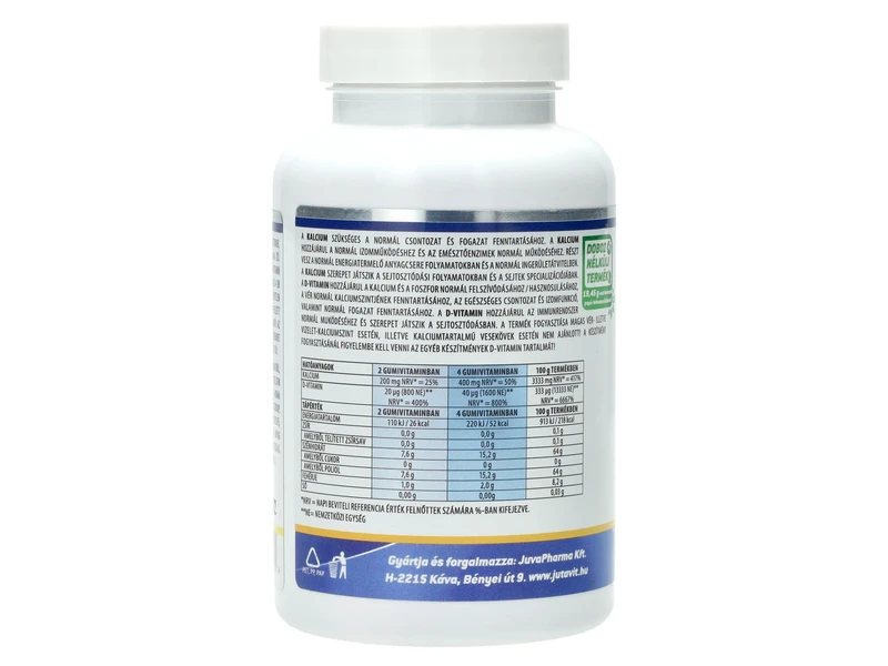 JutaVit Kalcium+D3 Gumivitamin Málna ízű 50 db