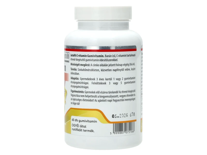 JutaVit Gumivitamin C-vitamin Cukormentes Banán ízű 60 db
