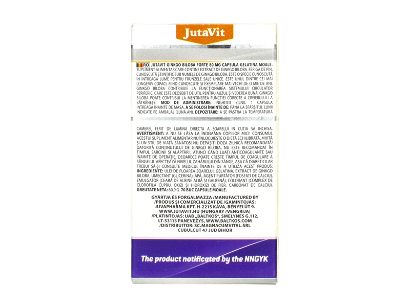 JutaVit Ginkgo Biloba fore kapszula 70db