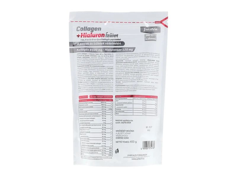 JutaVit Collagen+Hialuron ízület Eper-Málna 400 g