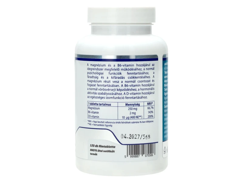 JutaVit Magnézium retard 250mg + B6 + D3 120db