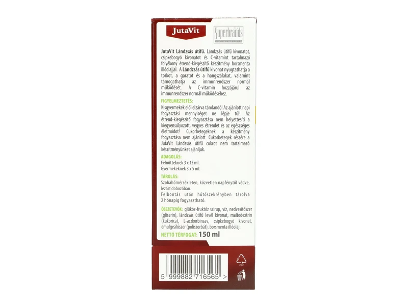 Jutavit Lándzsás útifű szirup 150ml
