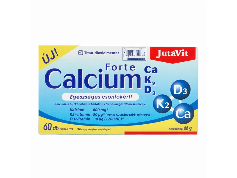 Jutavit Calcium Forte Ca/K2/D3 60 db Filmtabletta