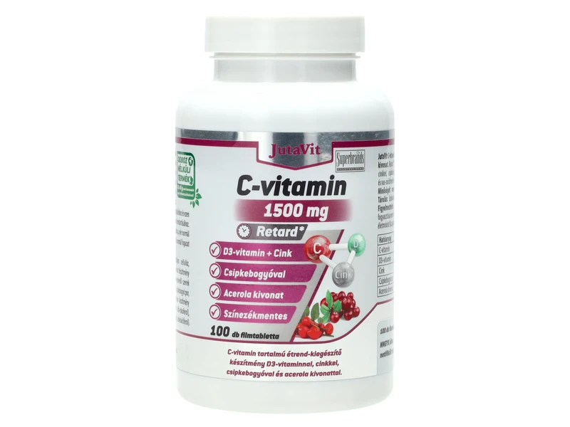 JutaVit C-vitamin 1500mg + csipkeb.+acerola kivonat+D3 100db