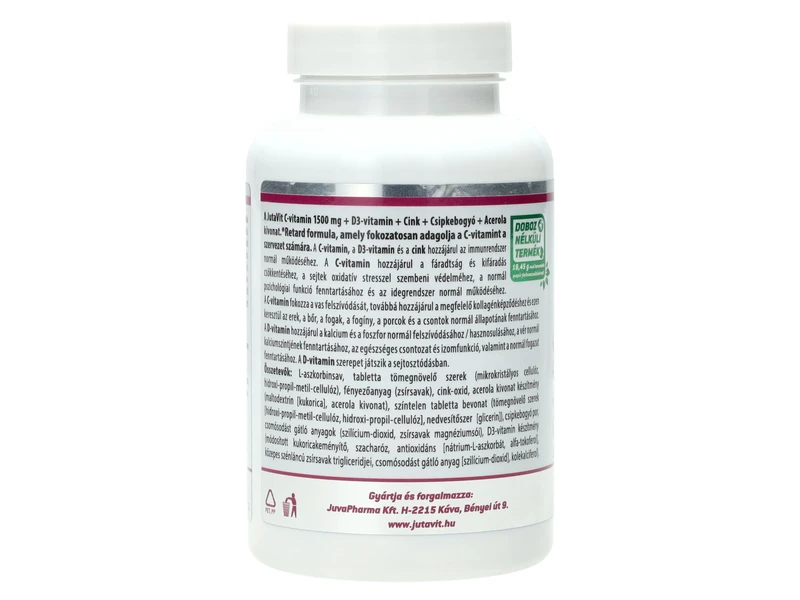 JutaVit C-vitamin 1500mg + csipkeb.+acerola kivonat+D3 100db