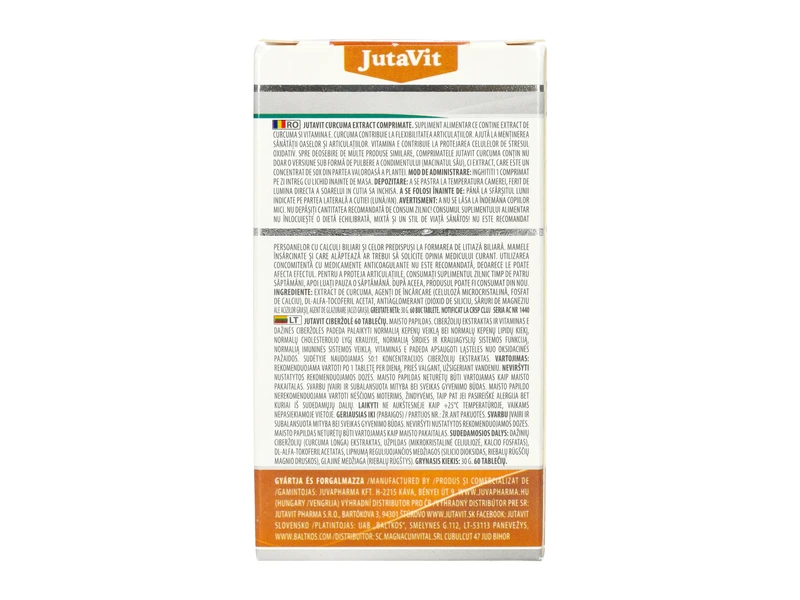 Jutavit Kurkuma Extraktum  + E-vitamin 60 db Tabletta