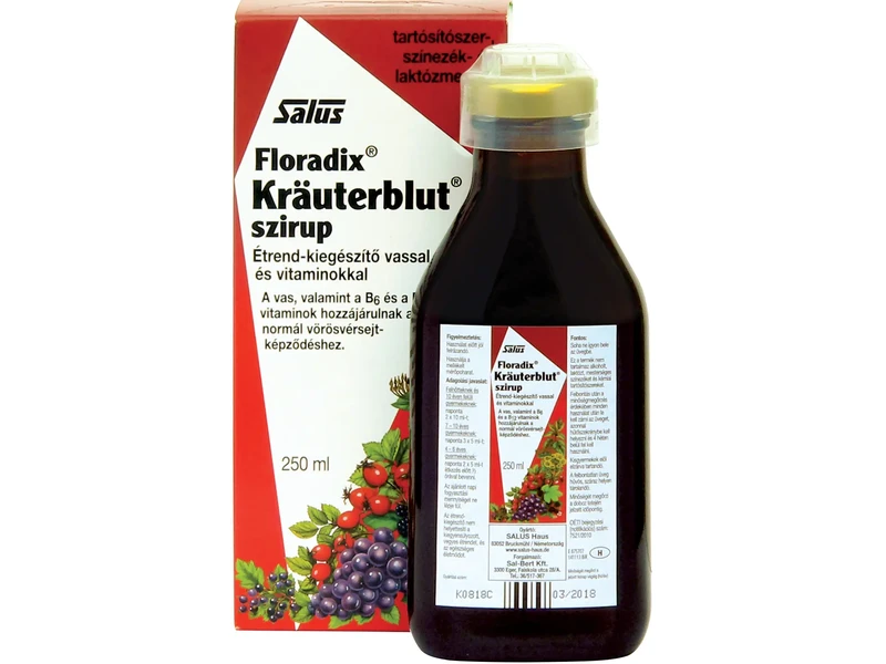 Floradix Krauterblut szirup vassal és vitaminokkal 250 ml