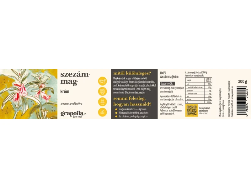 Grapoila Szezámkrém 200 g