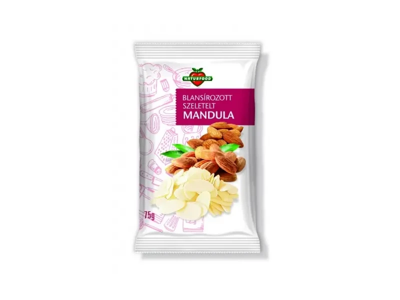 Naturfood Szeletelt mandula (blansírozott) 75g