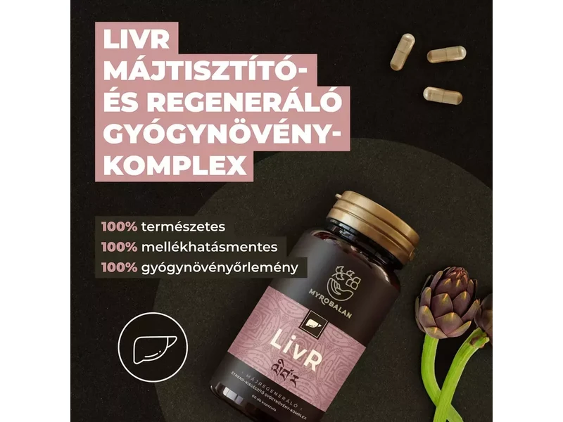 Myrobalan LivR májtisztító- és regeneráló gyógynövény-komplex 2x60db