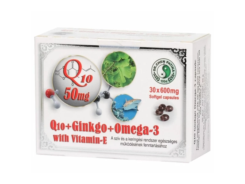 Q10 50mg Ginkgo Omega-3 kapszula 30 db (Dr.Chen)