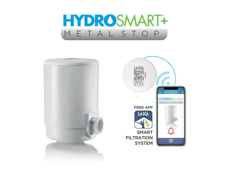 LAICA Genova HYDROSMART rendszerű csapra szerelhető mikroplasztik-stop vízszűrő 900L/3hó