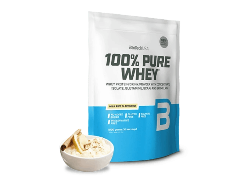 BioTech USA 100% Pure Whey protein tejberizs íz 454g