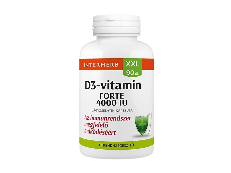 Interherb XXL D3-vitamin Forte 4000 IU 90 db kapszula