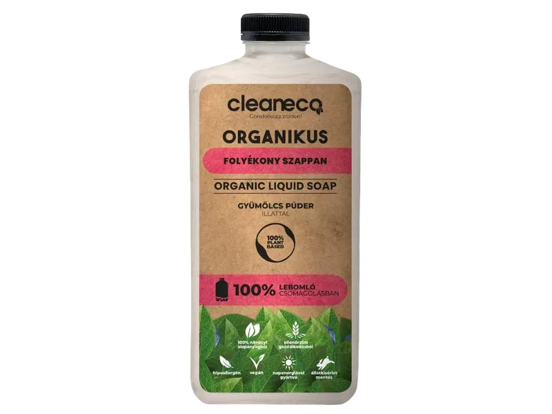 Cleaneco Organikus folyékony szappan (Gyümölcs púder illat) 1L
