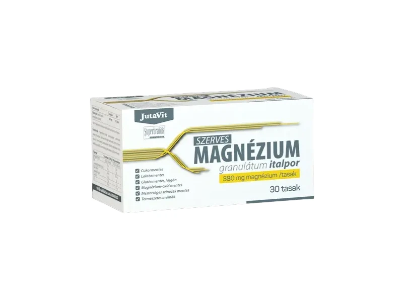 Jutavit Szerves Magnézium granulátum italpor 380 mg/ tasak 30 db