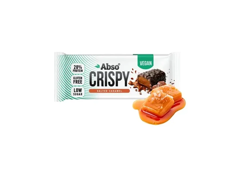 Abso Cripsy Bar Sós Karamellás Ízű Vegán Fehérjeszelet 50g