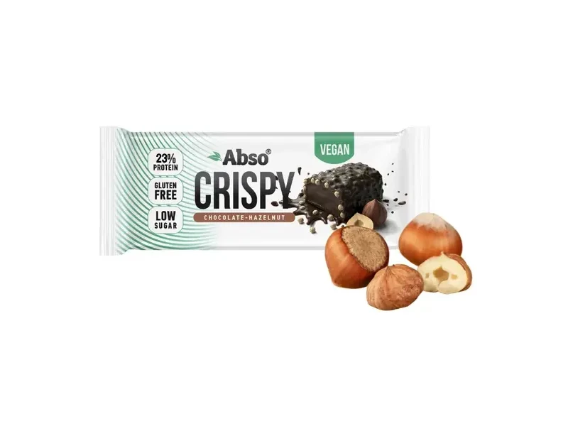 Abso Crispy Bar Csokoládés- Mogyorókrémes Ízű Vegán Fehérjeszelet 50g