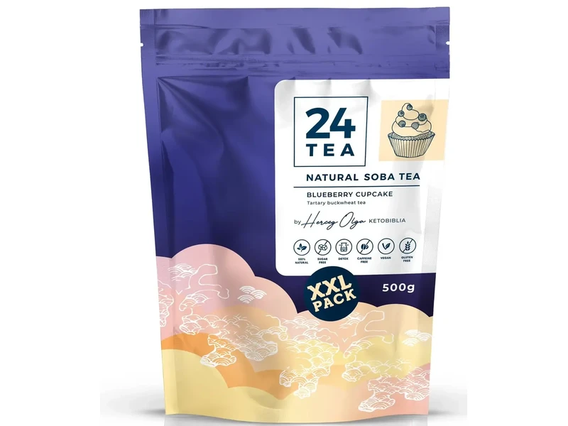 24 tea Natural Soba tea Áfonyás-vaníliás muffin ízű XXL 500g