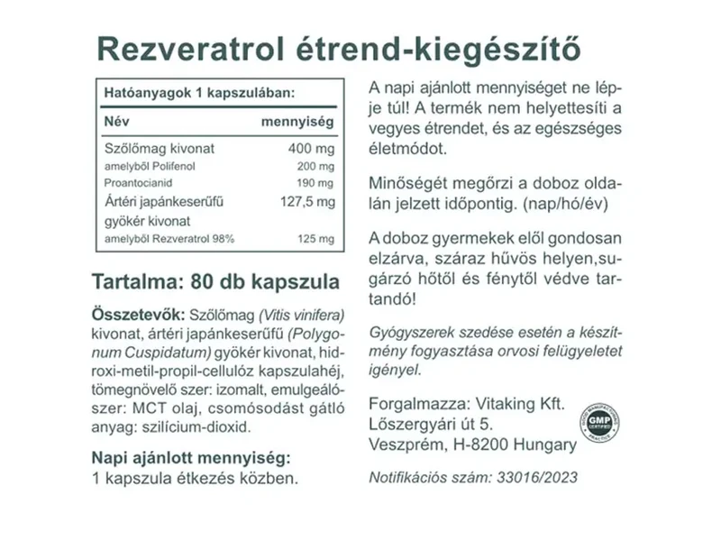 VK Resveratrol Extra Vegan Kapszula 90 db