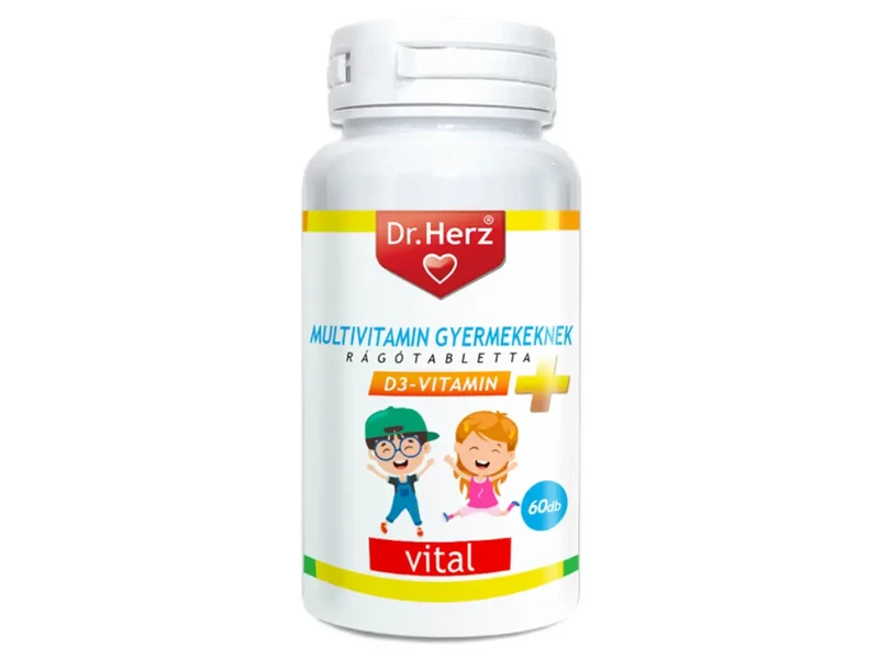 Dr. Herz Multivitamin gyerekeknek + D3 60 db rágótabletta