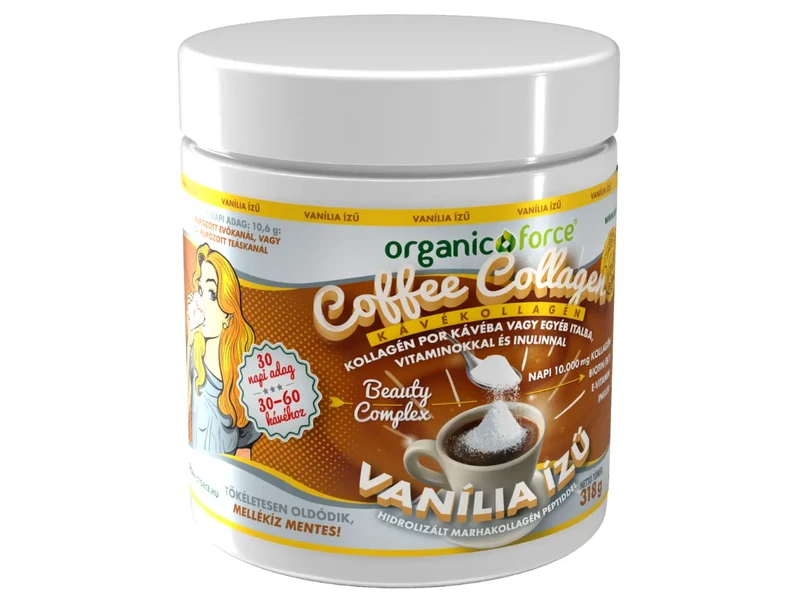 Organic Force Coffee Collagen - Kávékollagén (Vanília ízű) 318 g