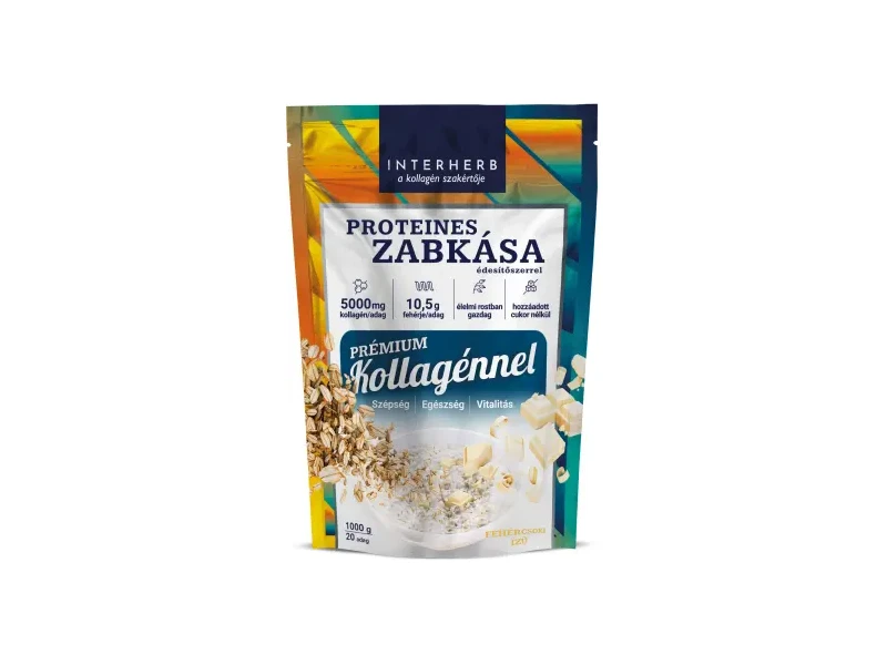 Interherb Proteines zabkása (Fehércsoki Ízű) Prémium kollagénnel 1000g