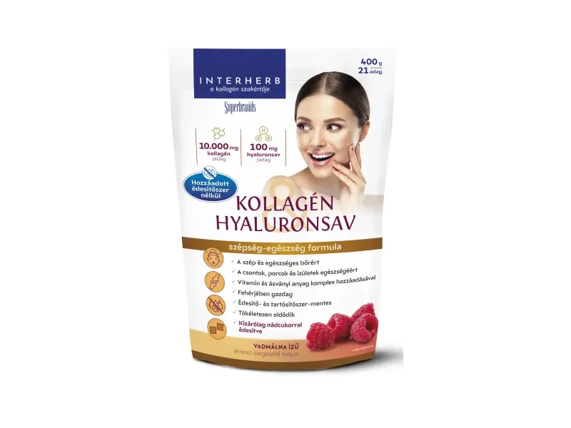 Interherb Kollagén&Hyaluronsav italpor nádcukorral Vadmálna ízű 400 g