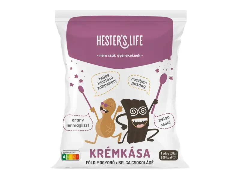 Hester's Life zabkása 50g - földimogyorós-belgacsokis krémkása