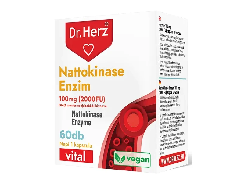 Dr. Herz Nattokinase enzim 100 mg 2000 FU 60 db kapszula