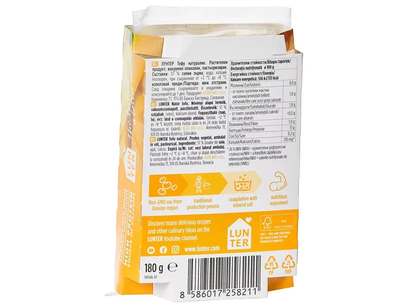 Lunter Tofu natúr 180g