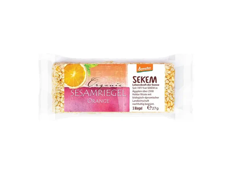 Sekem Biodinamikus Demeter Narancsos Szezám szelet 27g