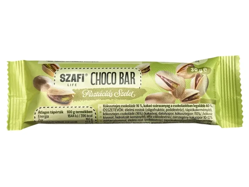 Szafi Life Choco Bar Pisztáciás szelet (gluténmentes) 30g