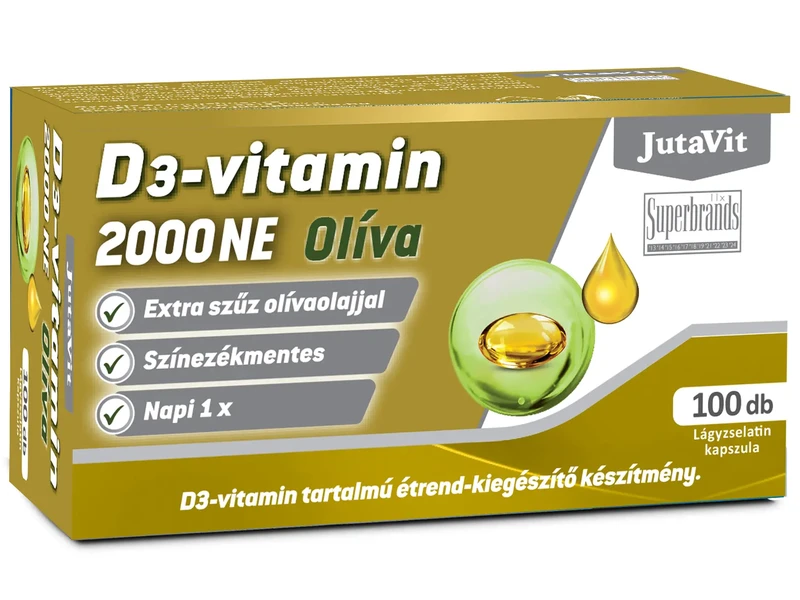 JutaVit D3-vitamin 2000NE Olíva lágykapszula 100db