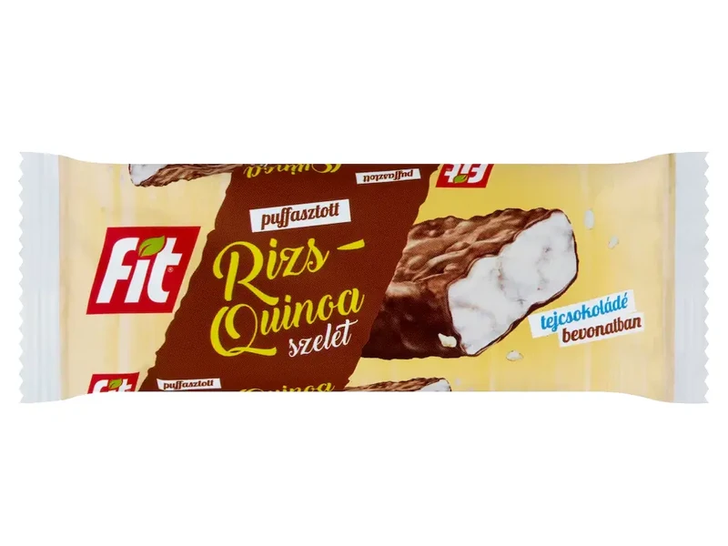 FIT Puffasztott rizs-quinoa szelet tejcsokoládé bevonattal 18g
