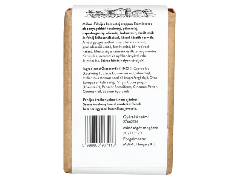 Multi 4U Countryside Mákos-Fahéjas kecsketej szappan 100g