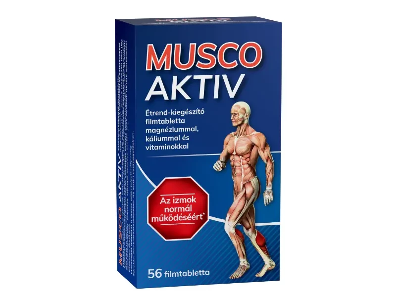 Musco Aktív Étrend-kiegészítő filmtabletta magnéziummal,káliummal és vitaminokkal 56 db