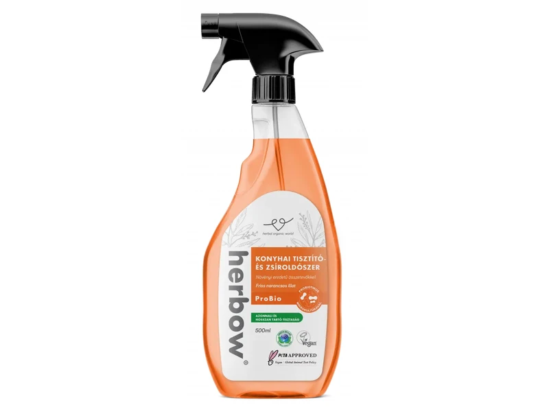 Herbow Konyhai tisztító és zsíroldó Probiotikus Spray & Rinse Friss narancsos ilattal 500 ml