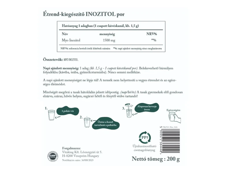 Vitaking 100% Myo Inositol por 200g